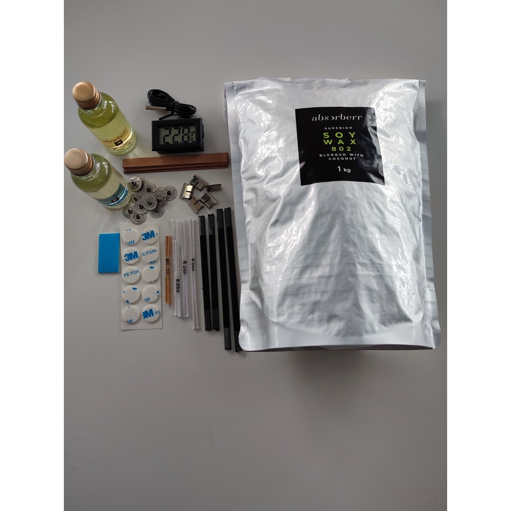 Mum Yapım Kiti, Full Set, Problu Termometre ve Fitil Ortalayıcılar Dahildir