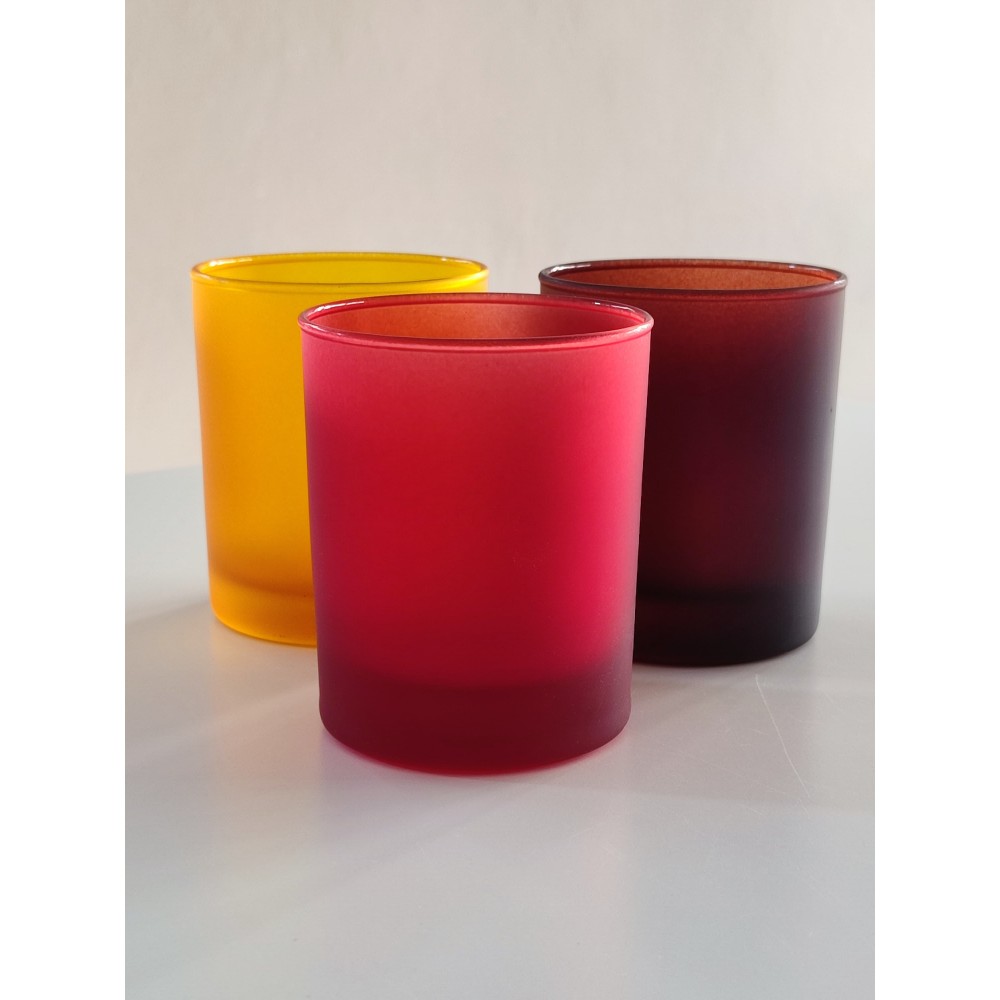 405 Seri , Buzlu Renkli Mum Bardağı, 245cc , 6  Adet