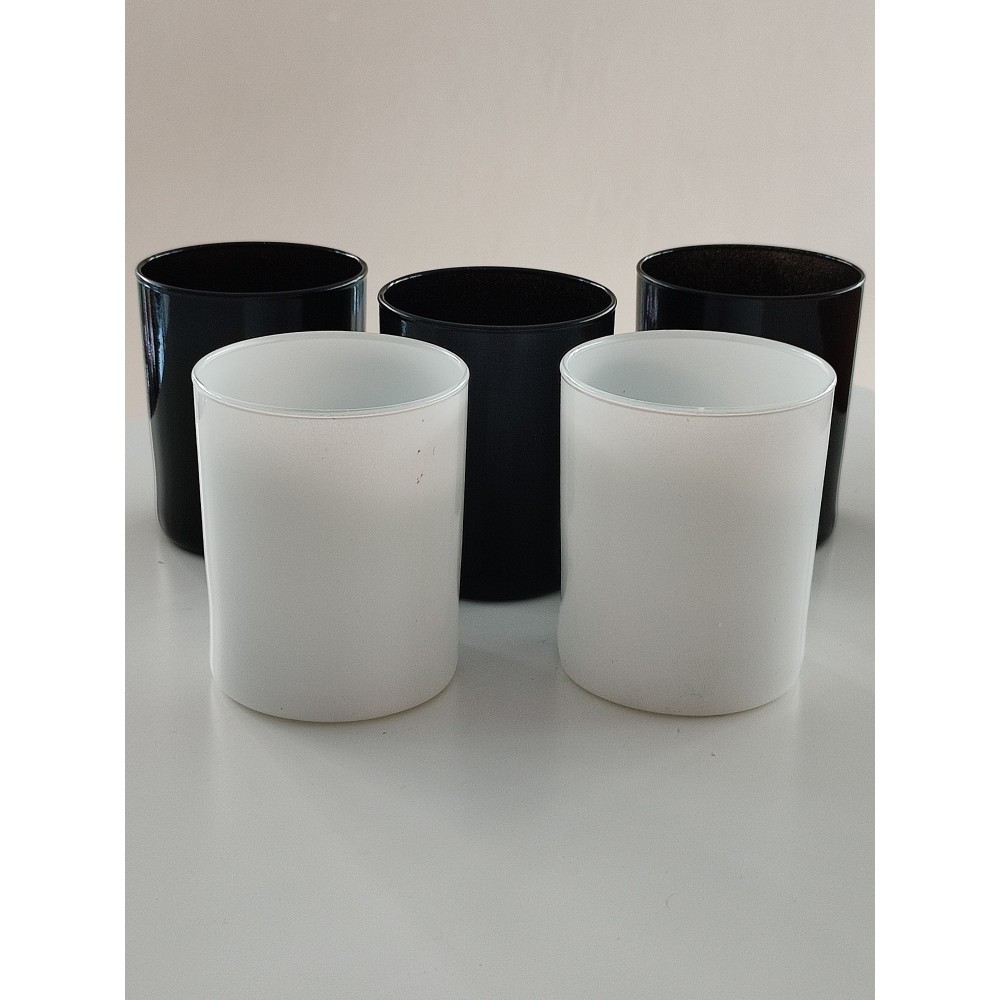 405 Seri , Siyah / Beyaz Renkli Mum Bardağı, 245cc , 6 Adet