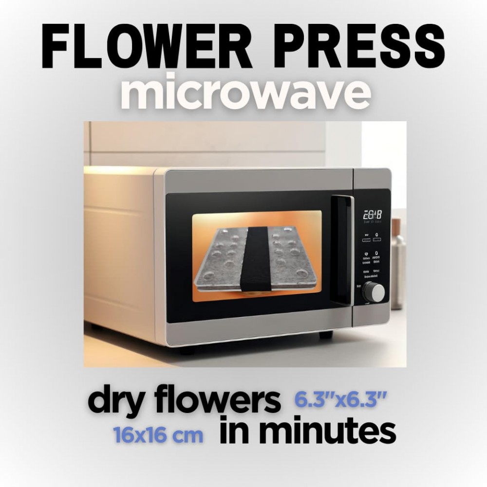 Çiçek Pres Kiti  / Microwave Tip / Flower Press  - Microwave / 16x16cm / Full Set