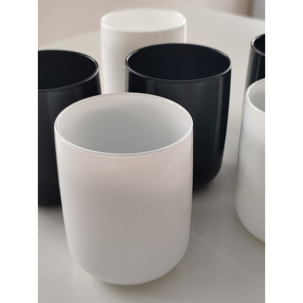  ICONIC , Siyah / Beyaz Renkli Mum Bardağı, 280cc , 6 Adet