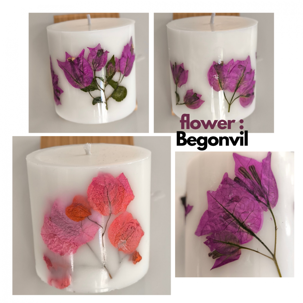 SHEIDA/Botanical - Floral Sütun Mumları / Hediyelik Ahşap Kutu İçinde CocoSoy Mumu