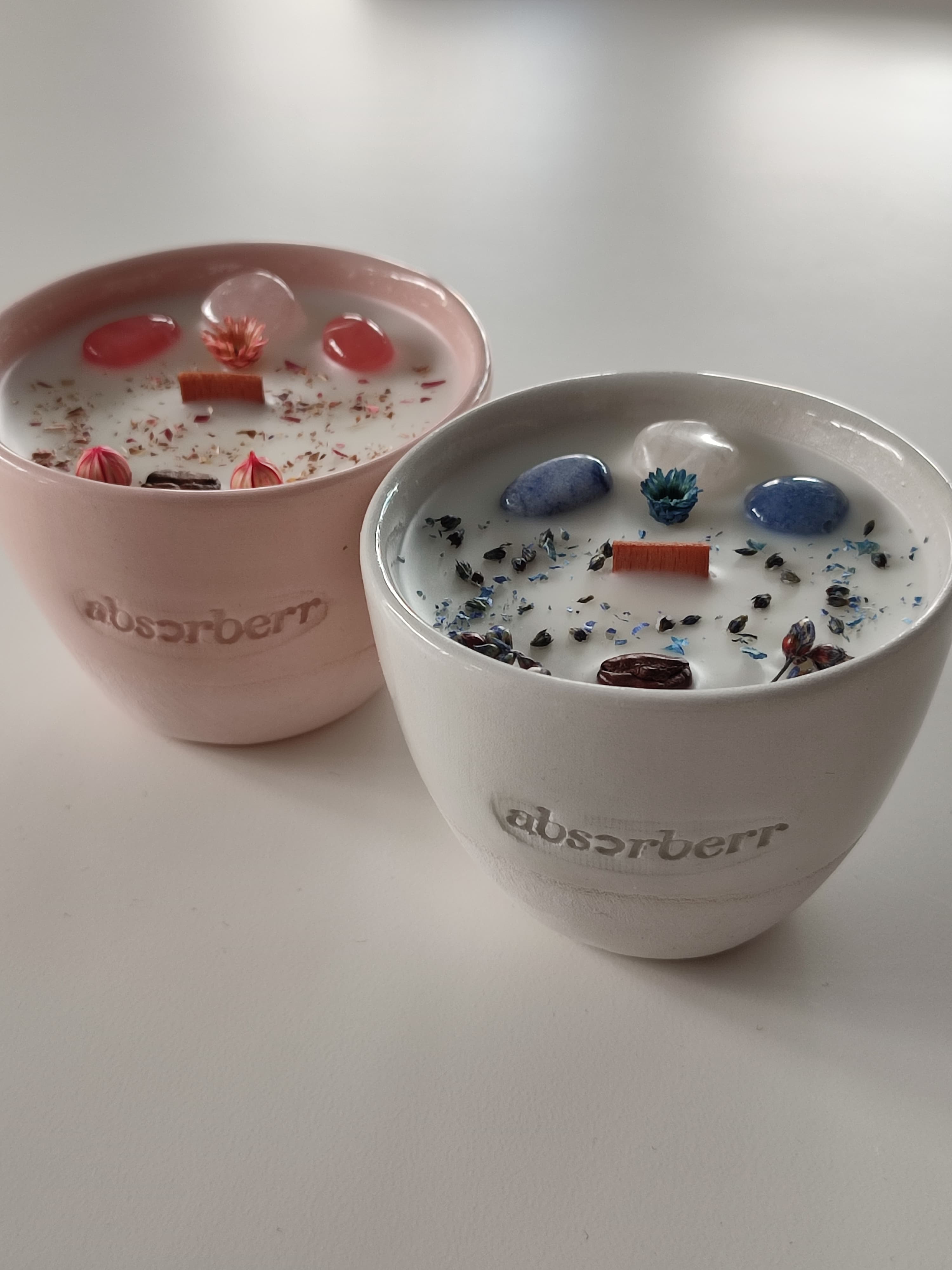 CAFFEIN Espresso 2'li SET,  Elizi-Sinem Seramikleri / Enerji Taşlı, Koku Seçimli / CocoSoy Mumu / LTD EDITION